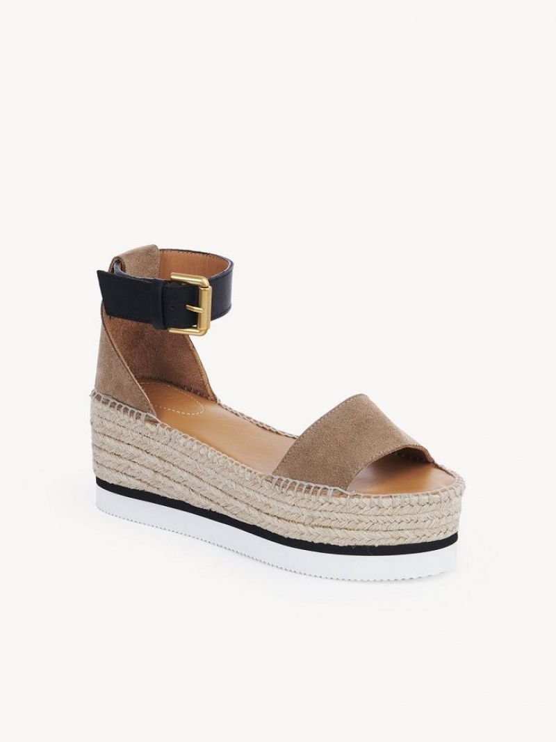 Chloe Glyn Espadrilles Sandalen Khaki | CHE-SR14814