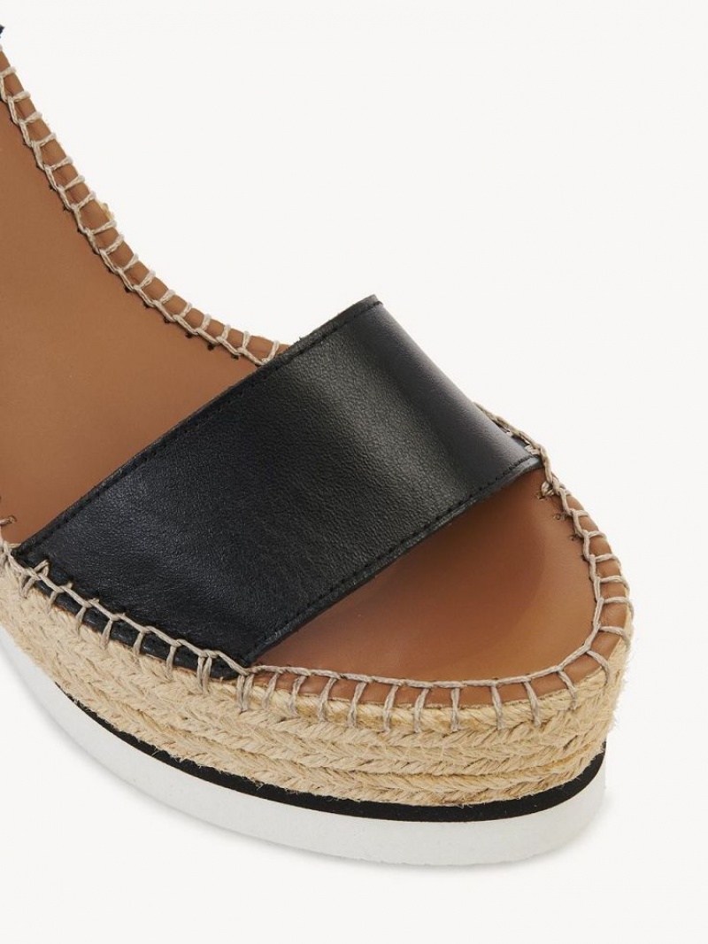 Chloe Glyn Espadrilles Wedge Schwarz | CHE-SR14839