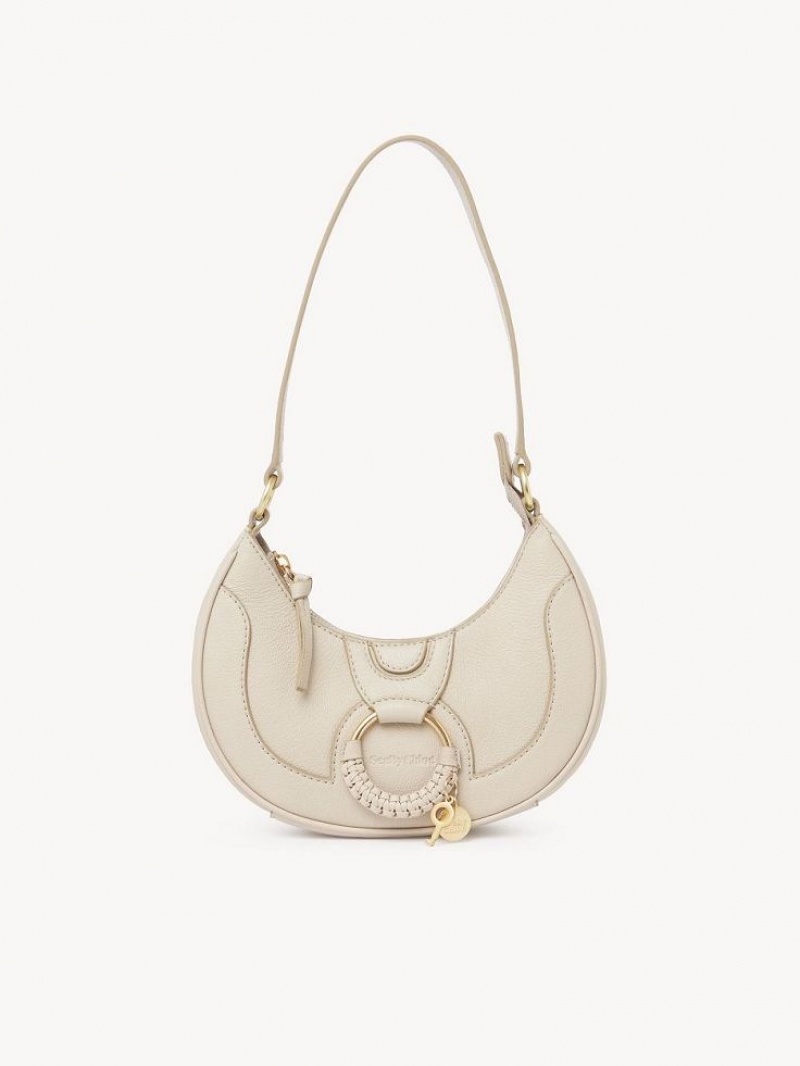 Chloe Hana Half Moon Schultertaschen Beige | CHE-SR14662