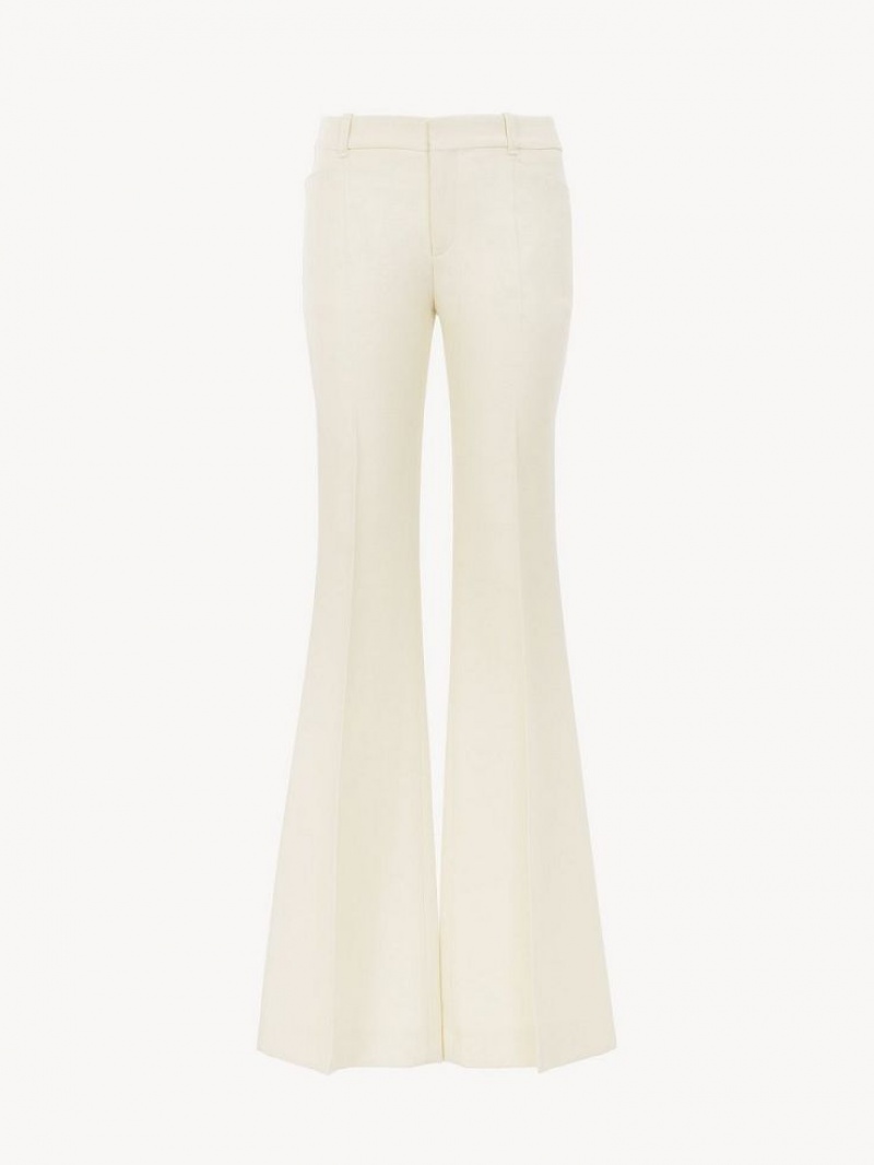 Chloe High-waisted Flare Anzüge Weiß | CHE-SR14038