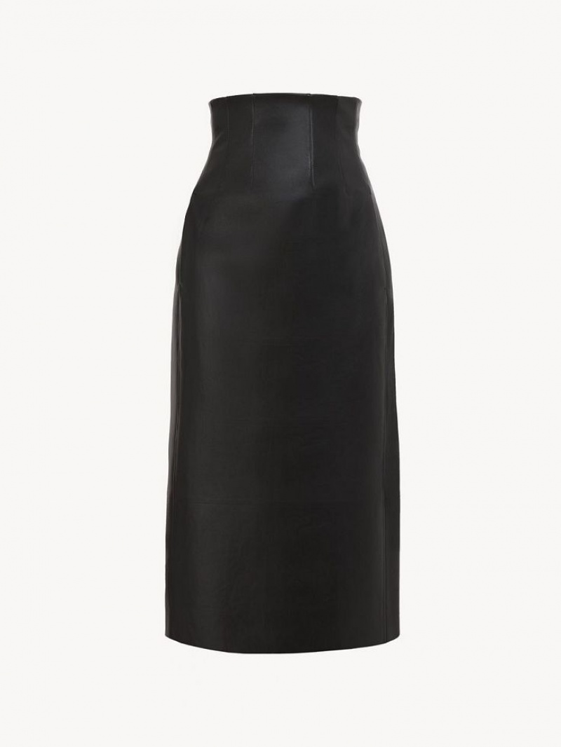 Chloe High-waisted Midi GolfSkirts Schwarz | CHE-SR14089