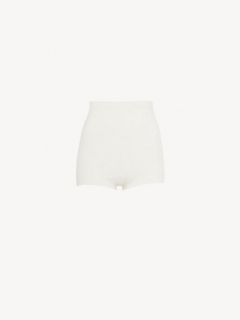 Chloe High-waisted Mini Kurze Hose Weiß | CHE-SR14008