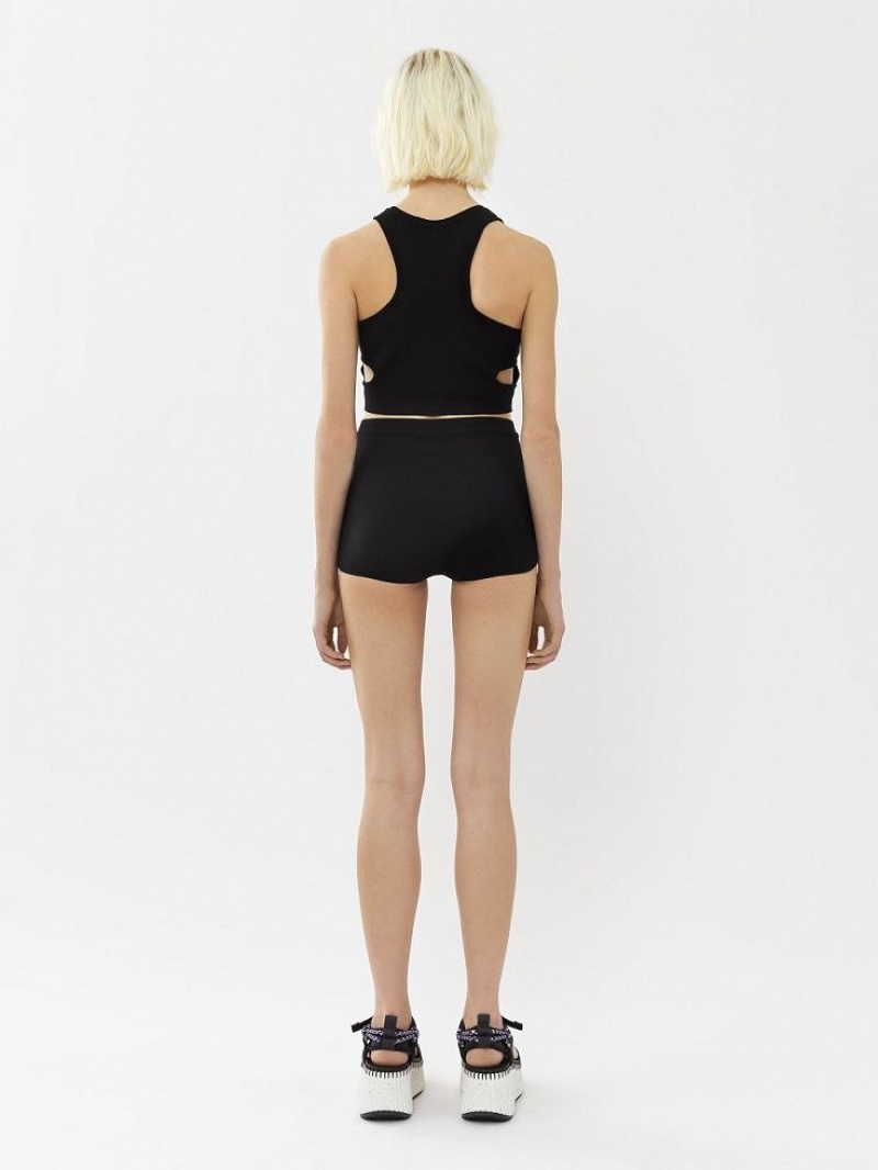 Chloe High-waisted Mini Shorts Strickwaren Schwarz | CHE-SR13924