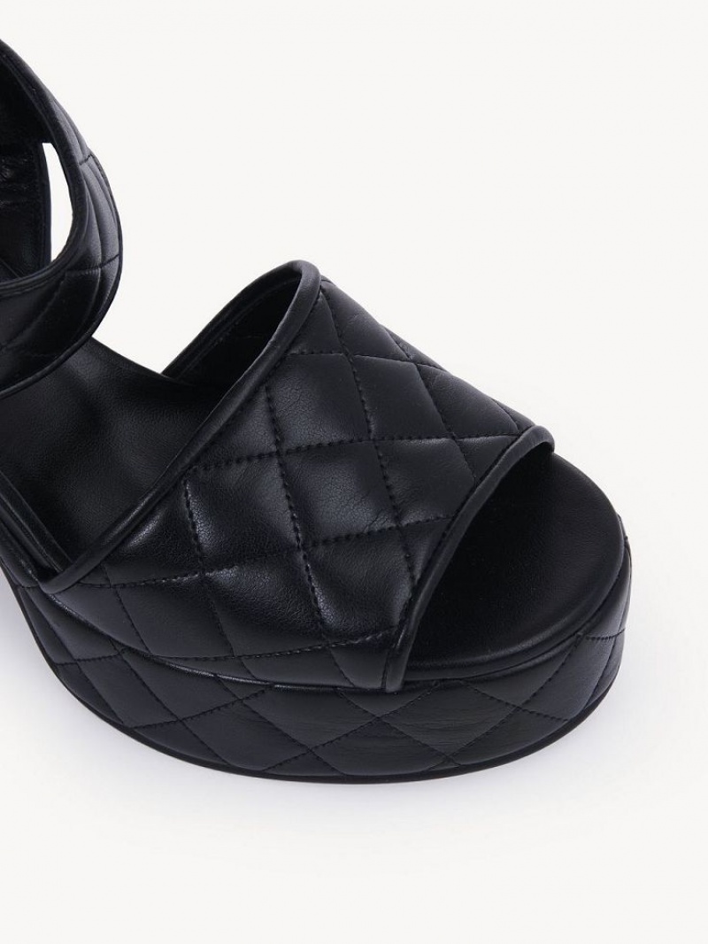 Chloe Jodie Plattform Sandalen Schwarz | CHE-SR14813