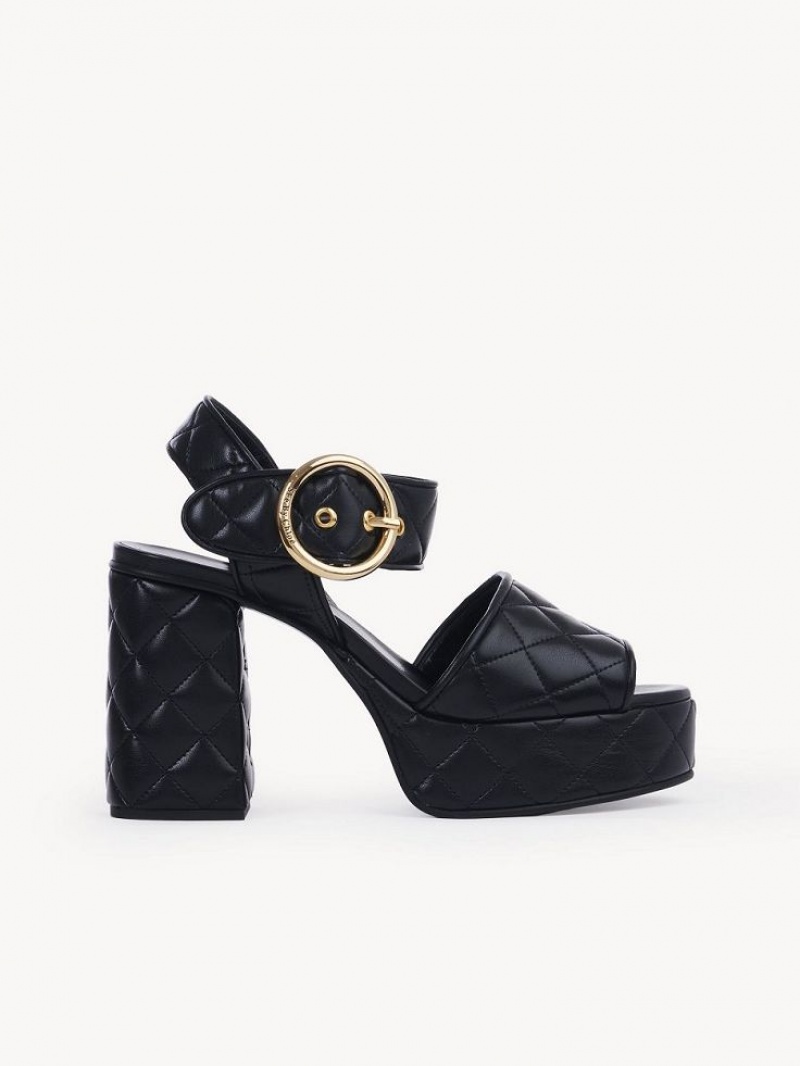 Chloe Jodie Plattform Sandalen Schwarz | CHE-SR14813