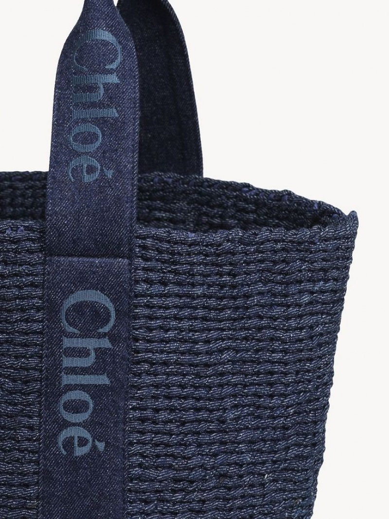 Chloe Large Woody Basket Tragetaschen Blau | CHE-SR13289