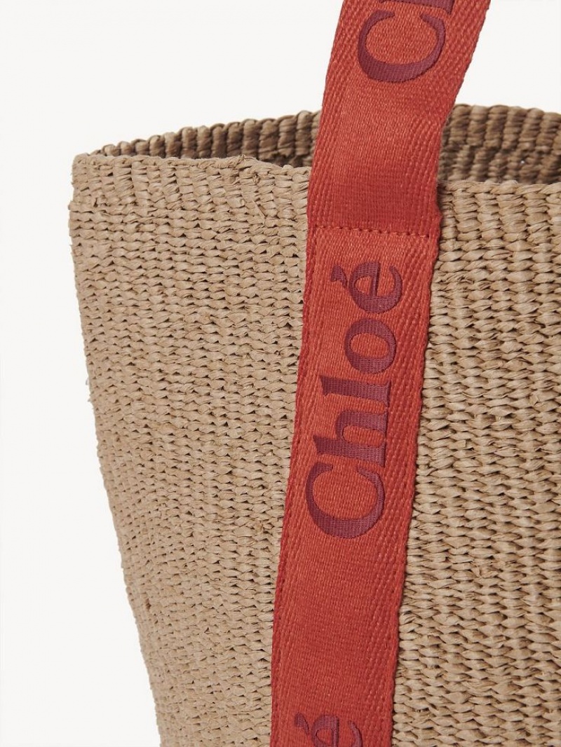 Chloe Large Woody Basket Tragetaschen Orange Orange | CHE-SR13298