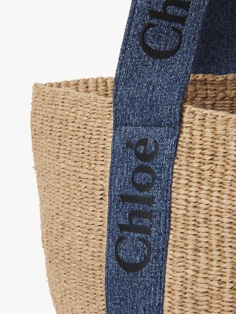 Chloe Large Woody Baskets Blau | CHE-SR13651