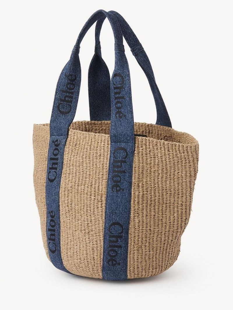 Chloe Large Woody Baskets Blau | CHE-SR13651