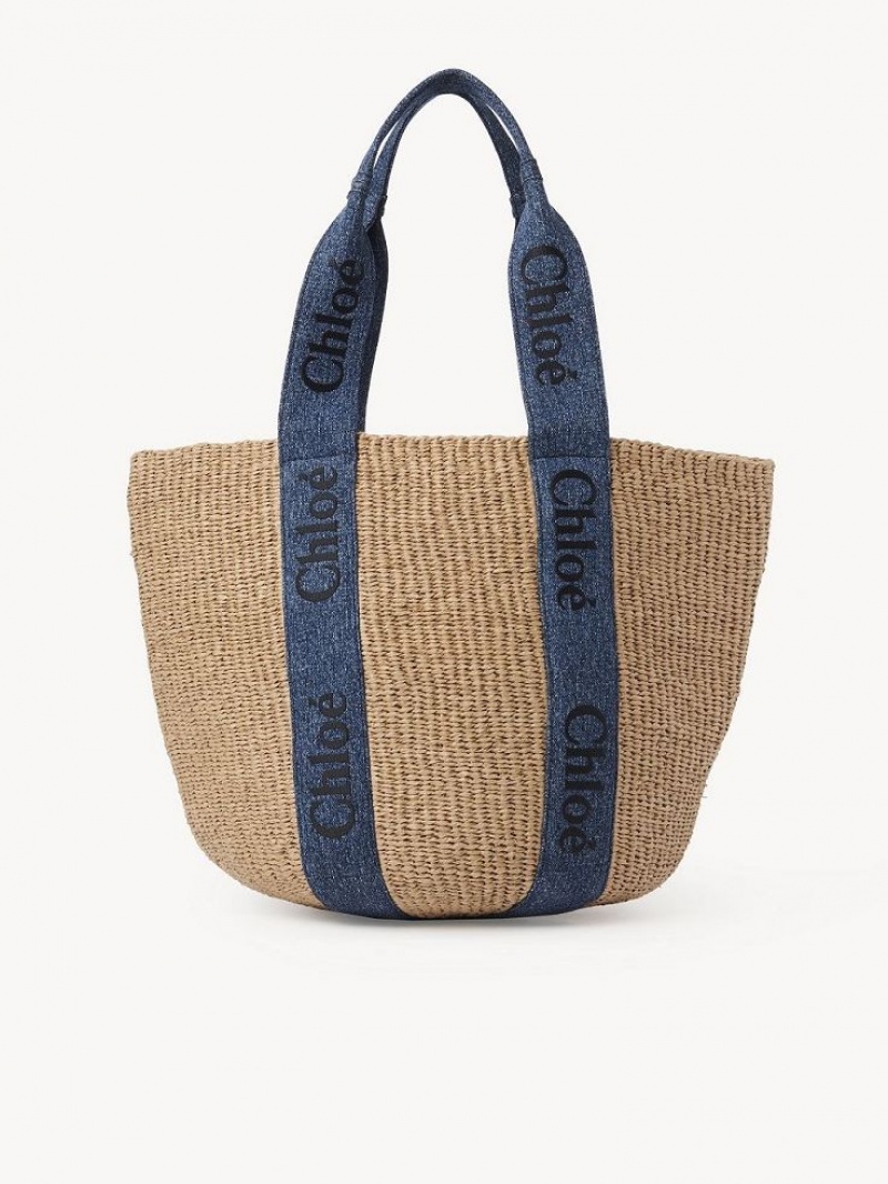 Chloe Large Woody Baskets Blau | CHE-SR13651