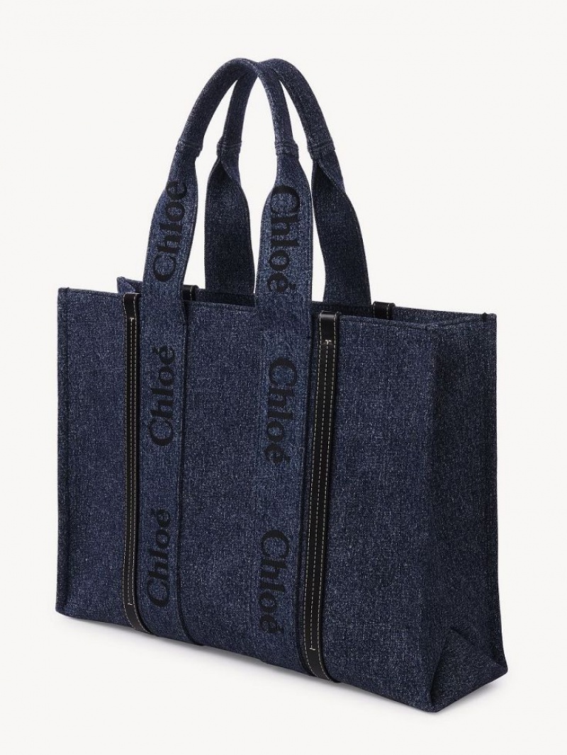 Chloe Large Woody Tragetaschen Blau | CHE-SR13305