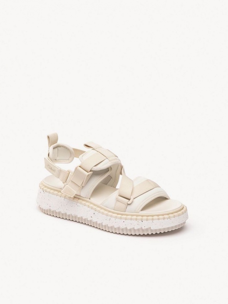 Chloe Lilli Flache Sandalen Weiß | CHE-SR14175