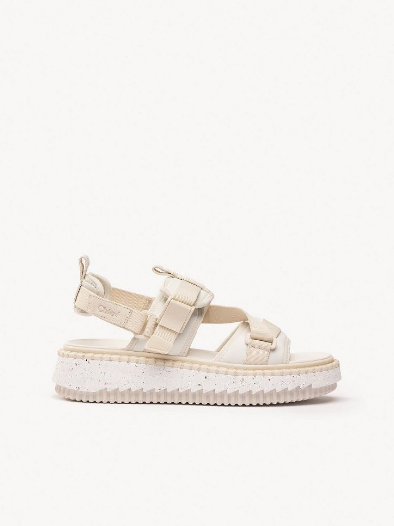 Chloe Lilli Flache Sandalen Weiß | CHE-SR14175