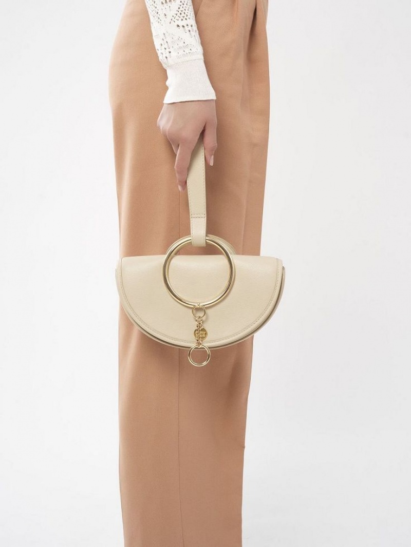 Chloe Mara Half Moon Mini Taschen Beige | CHE-SR14755