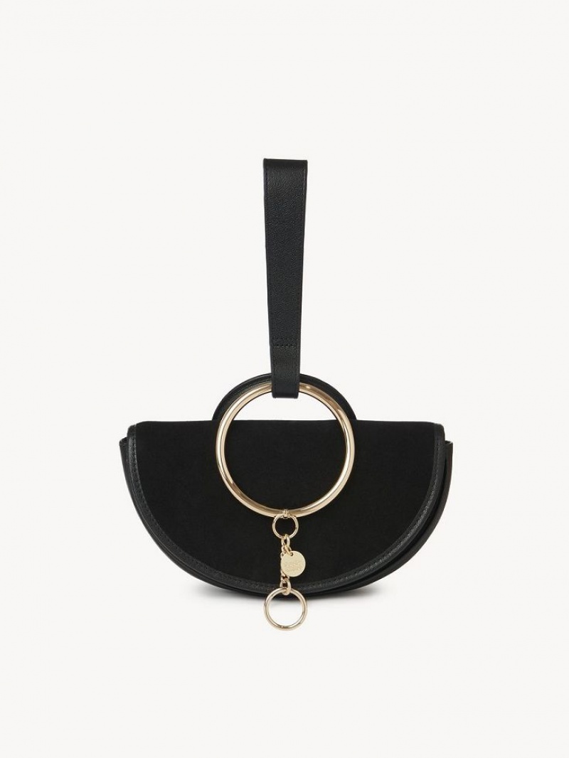 Chloe Mara Half Moon Mini Taschen Schwarz | CHE-SR14754