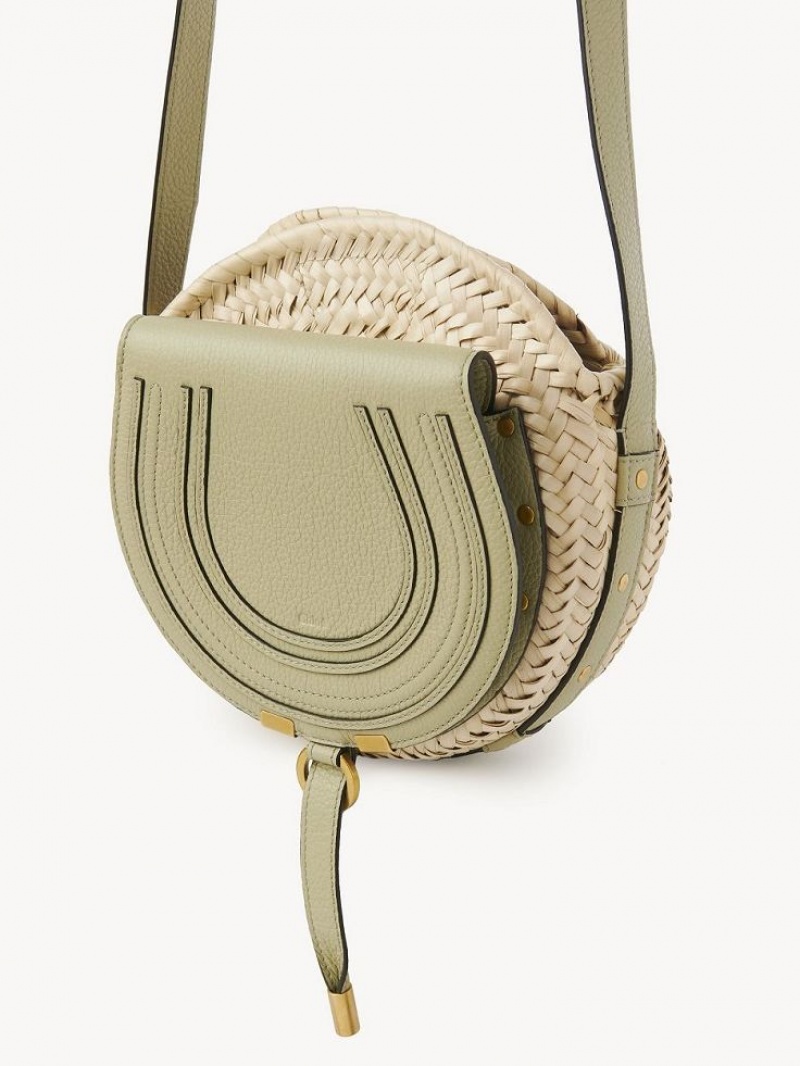 Chloe Marcie Basket Crossbody Taschen Grün | CHE-SR13486