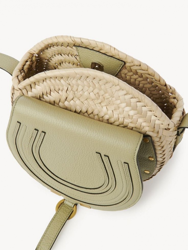 Chloe Marcie Basket Crossbody Taschen Grün | CHE-SR13486