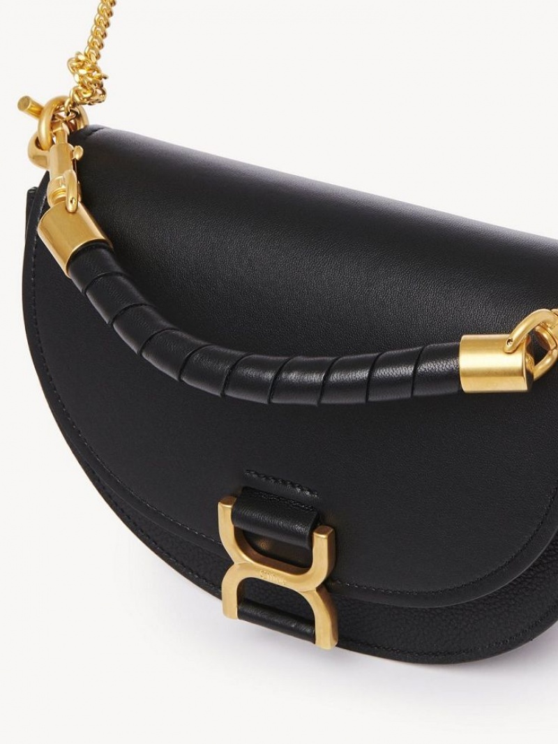 Chloe Marcie Chain Flap Crossbody Taschen Schwarz | CHE-SR13591