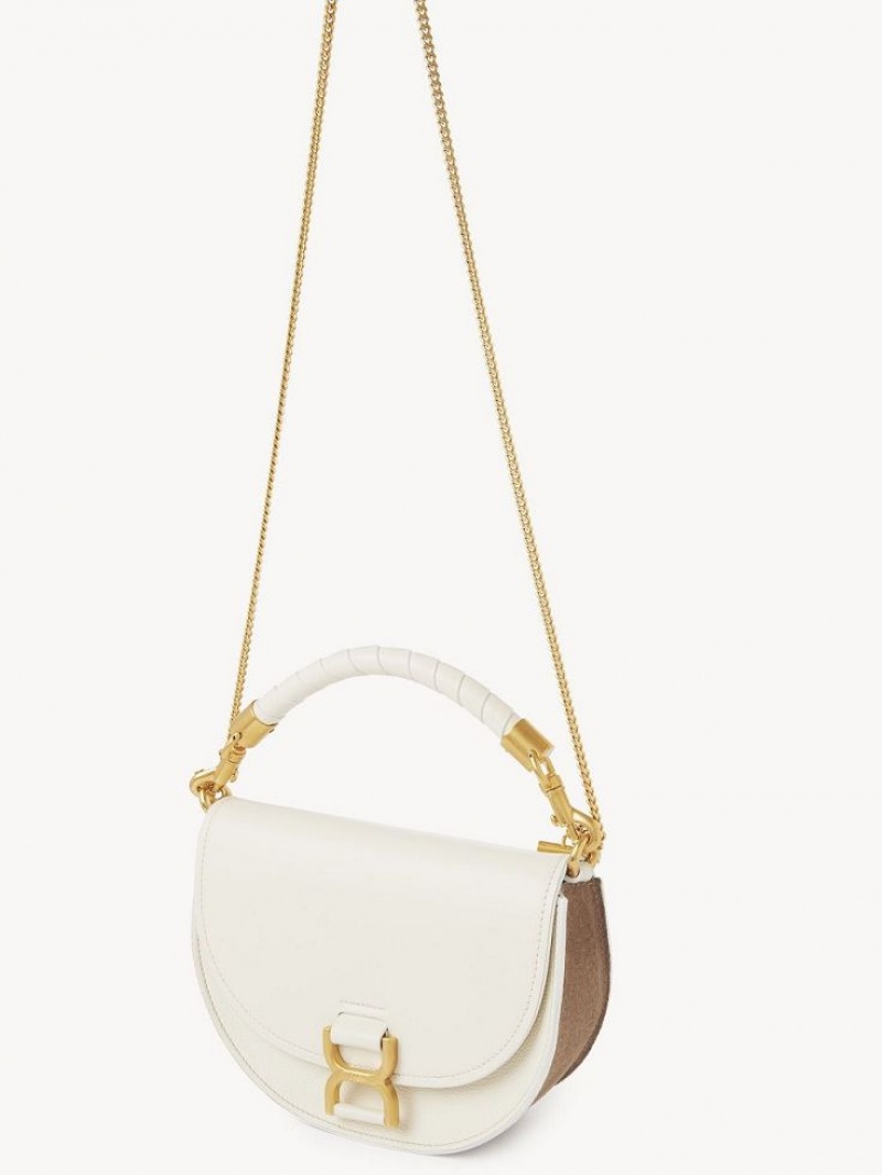 Chloe Marcie Chain Flap Crossbody Taschen Weiß | CHE-SR13619