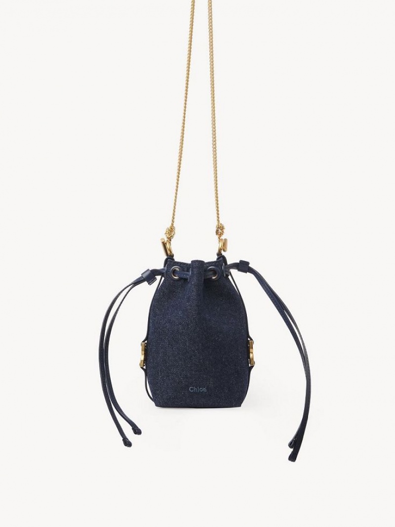 Chloe Marcie Micro Bucket Crossbody Taschen Blau | CHE-SR13612