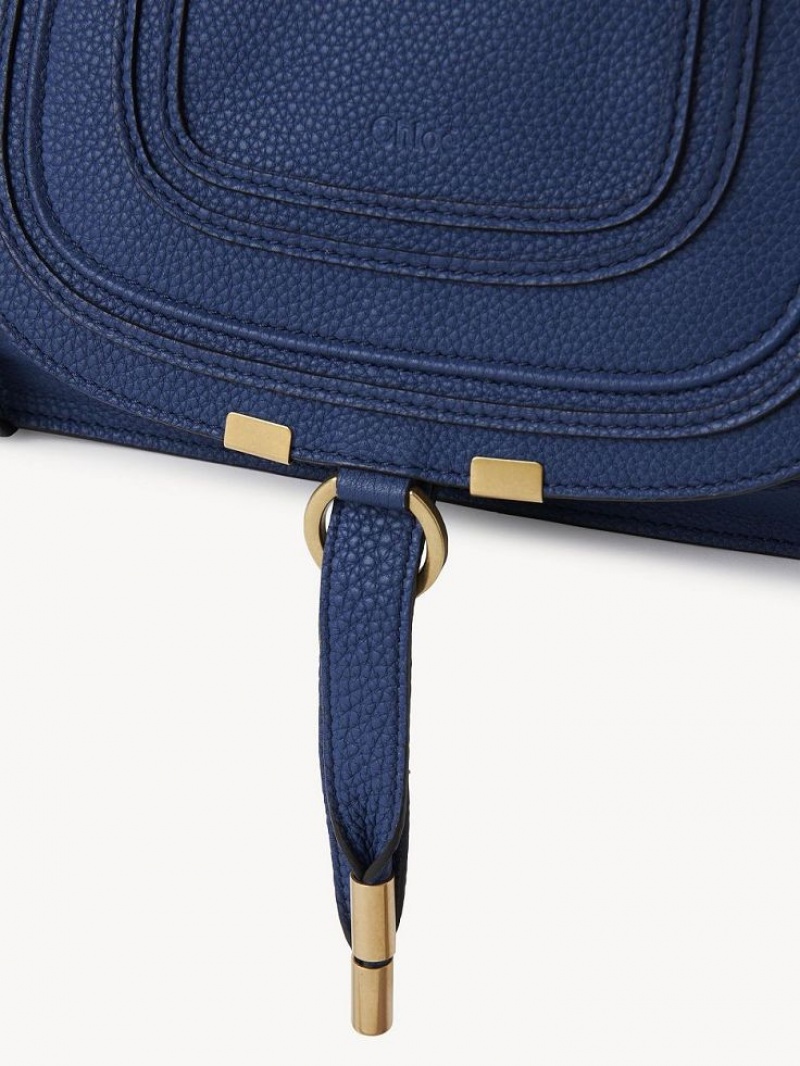 Chloe Marcie Small Double Carry Crossbody Taschen Tiefesblau | CHE-SR13546