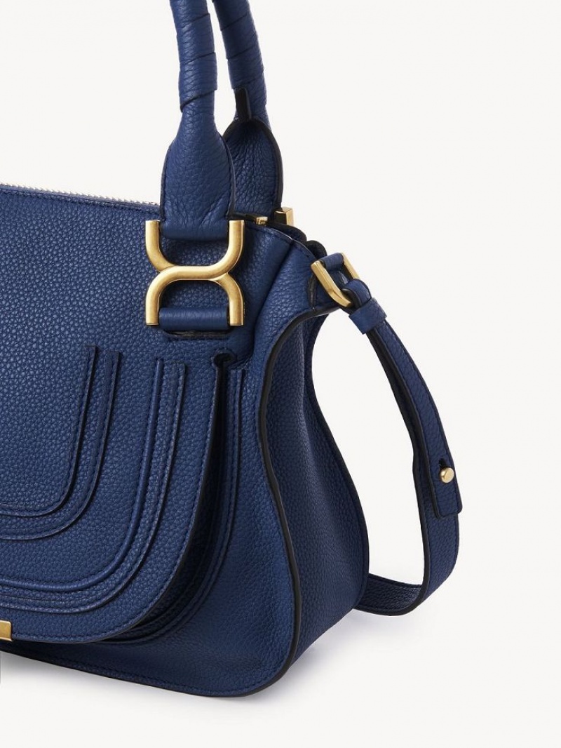 Chloe Marcie Small Double Carry Crossbody Taschen Tiefesblau | CHE-SR13546