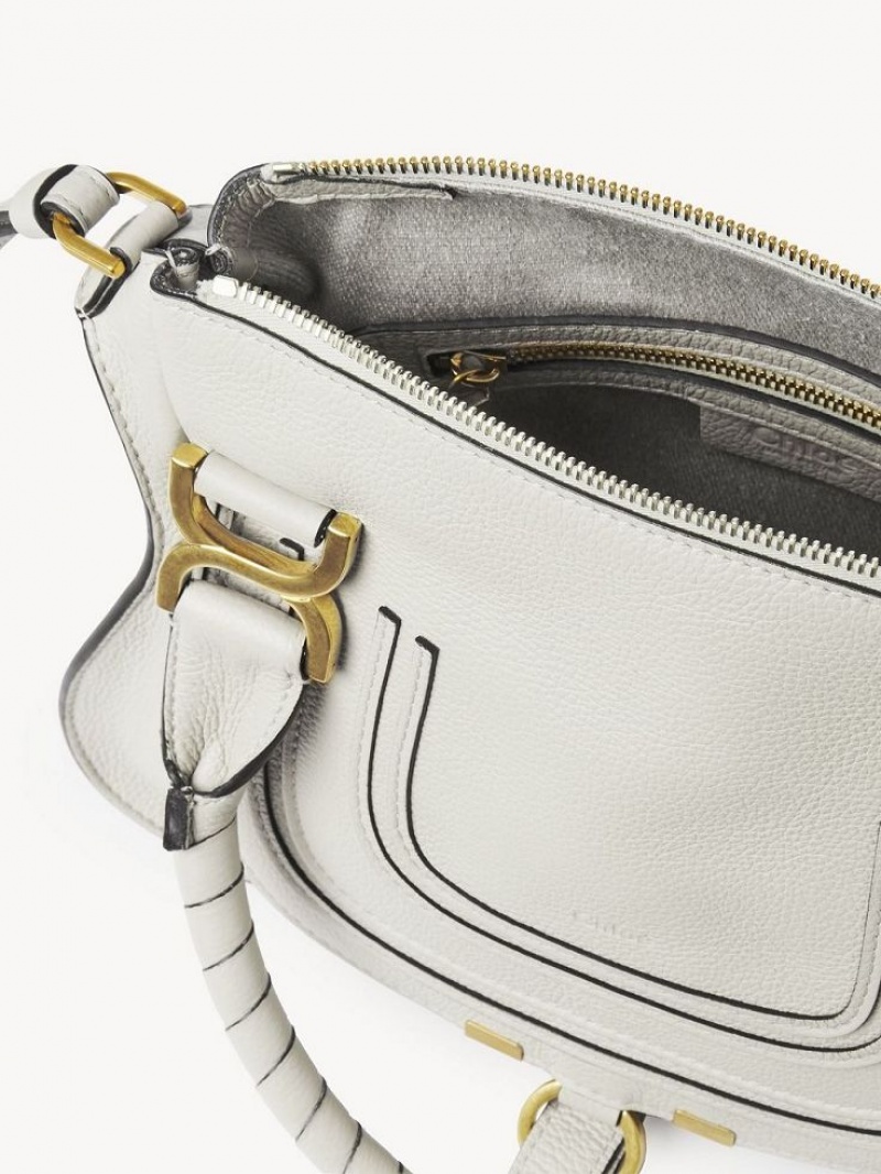 Chloe Marcie Small Double Carry Crossbody Taschen Weiß | CHE-SR13550