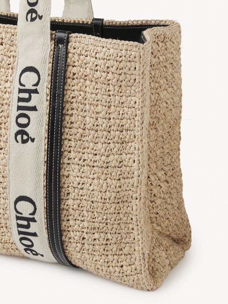 Chloe Medium Woody Tote Baskets Braun | CHE-SR13656