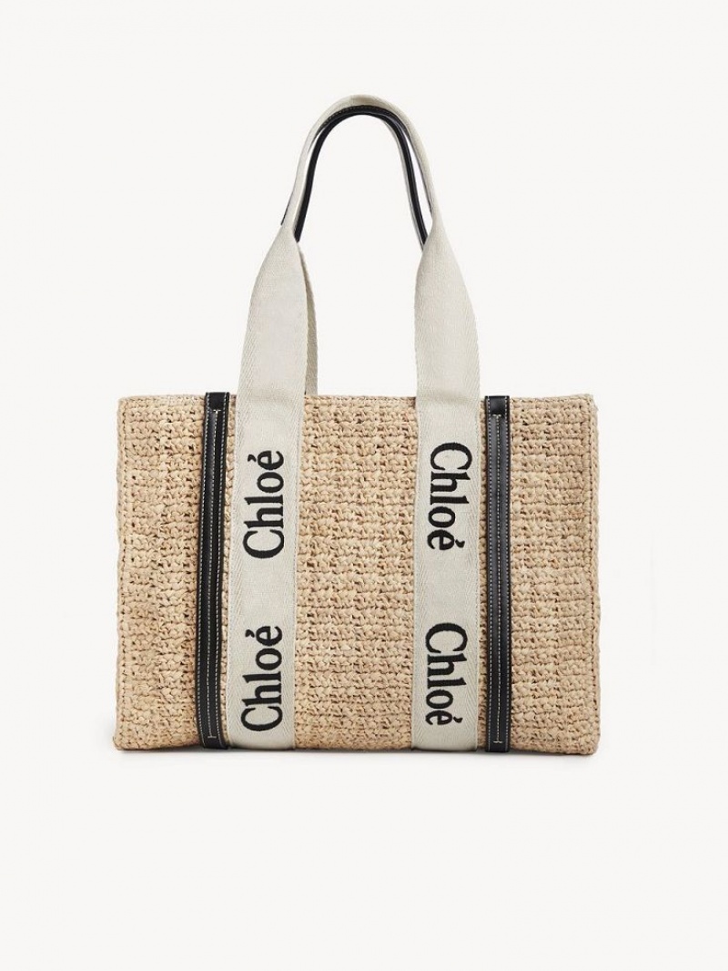 Chloe Medium Woody Tote Baskets Braun | CHE-SR13656