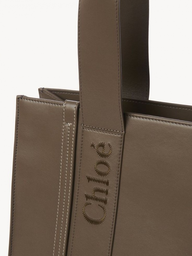 Chloe Medium Woody Tragetaschen Grün | CHE-SR13340