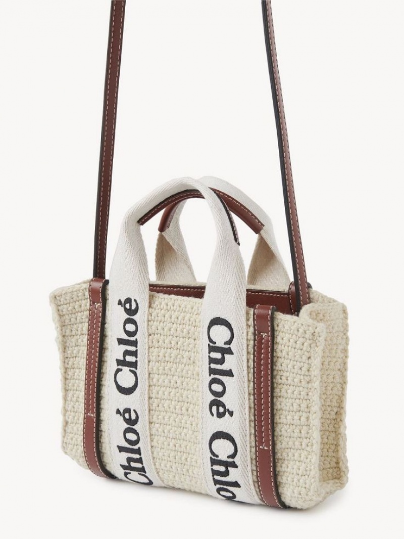 Chloe Mini Woody Crossbody Taschen Braun Beige | CHE-SR13585