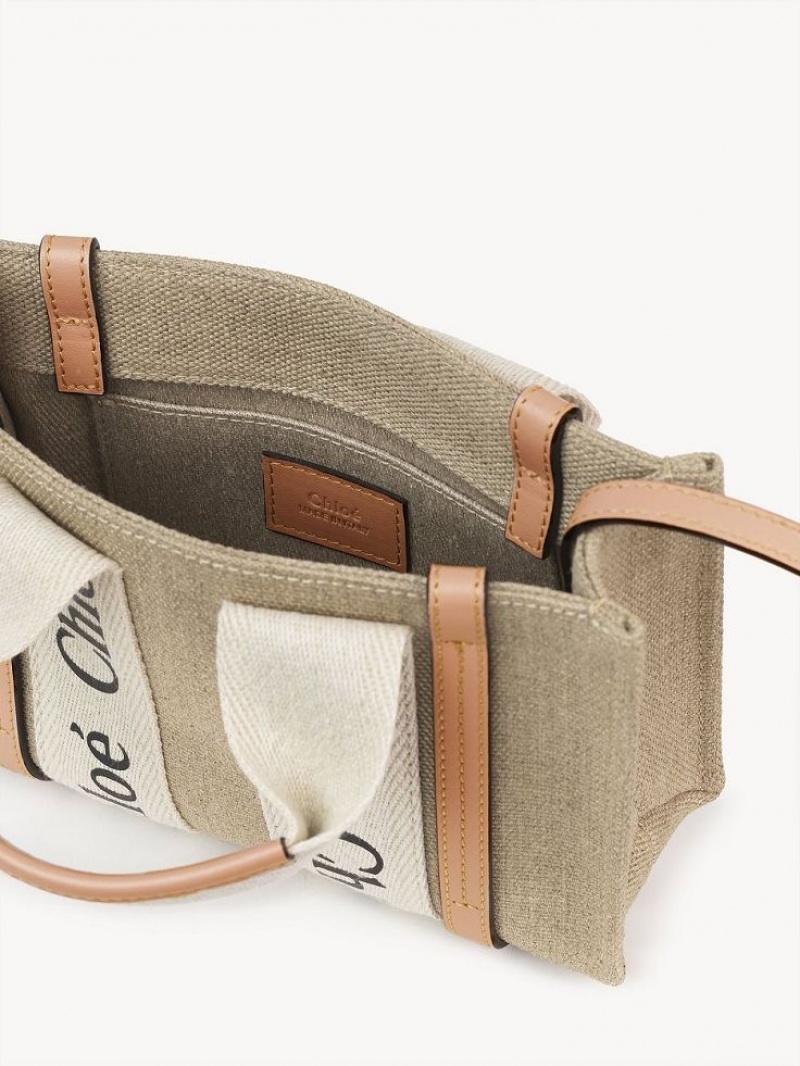 Chloe Mini Woody Crossbody Taschen Weiß Beige | CHE-SR13507