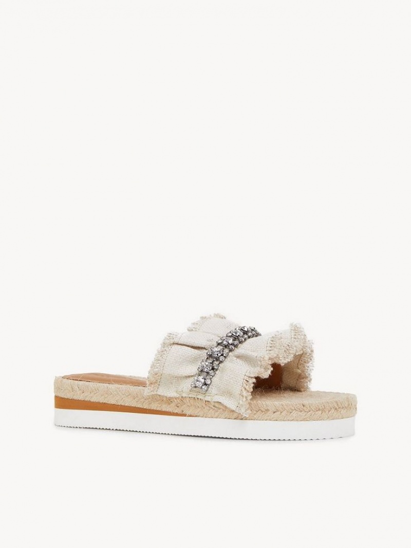 Chloe Mollie Espadrilles Flache Schuhe Silber | CHE-SR14801