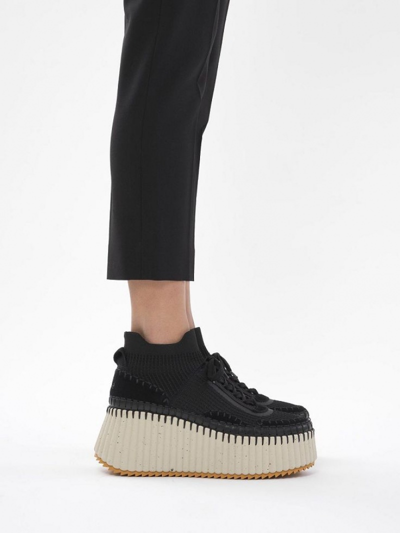 Chloe Nama Wedge Sneakers Schwarz | CHE-SR14186