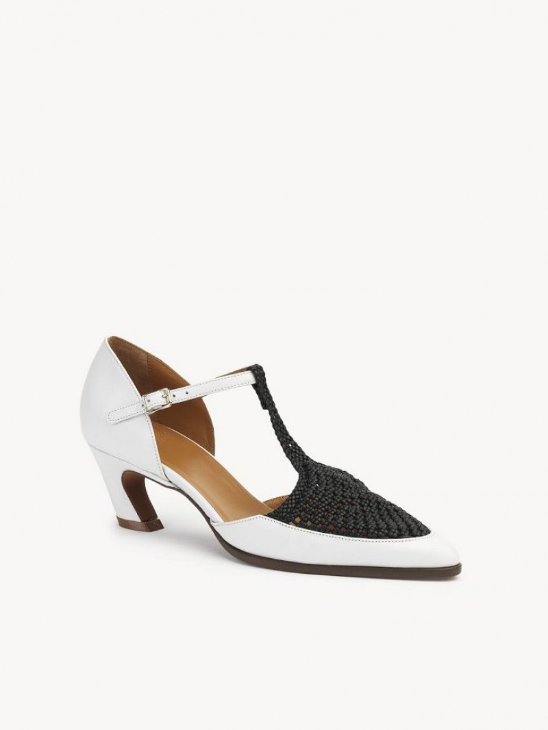 Chloe Olene Pumps Weiß Schwarz | CHE-SR14262