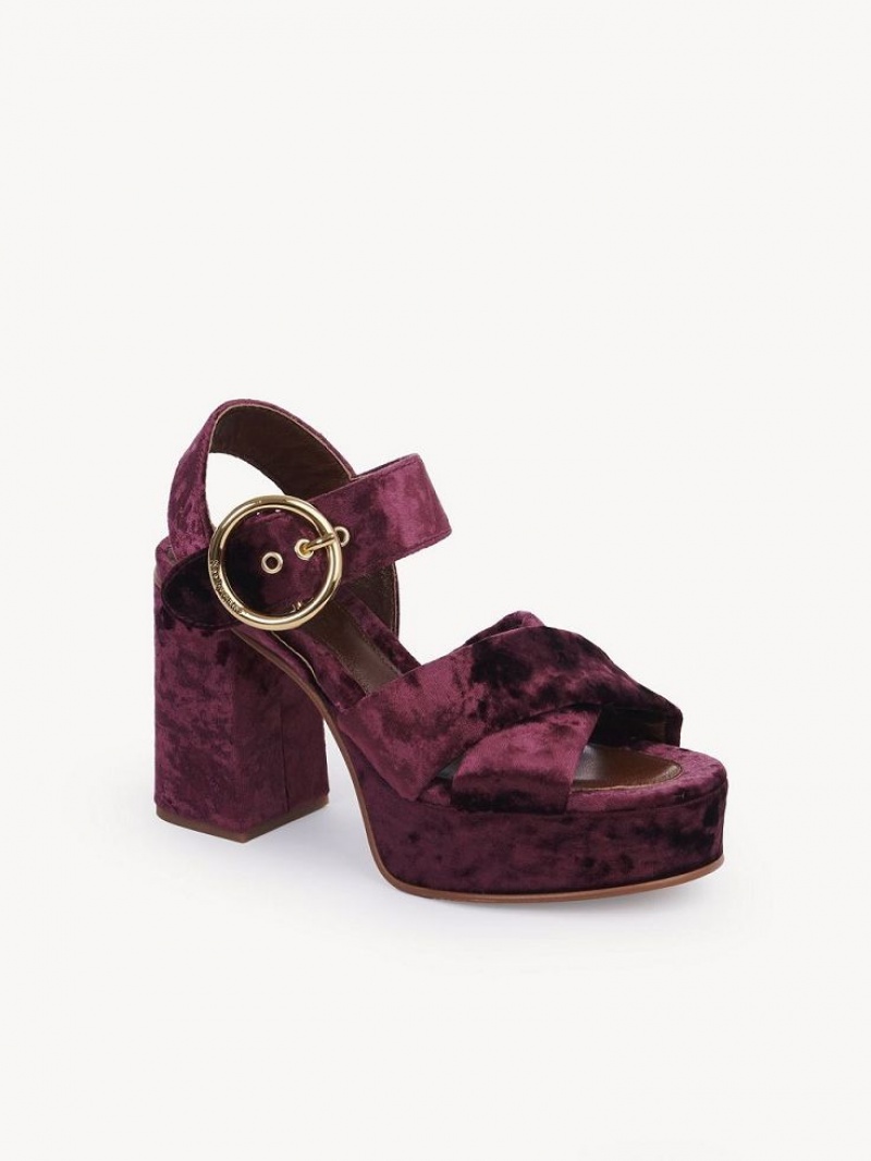 Chloe Orla Plattform Sandalen Fuchsie | CHE-SR14809