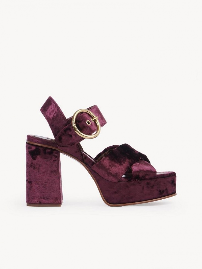 Chloe Orla Plattform Sandalen Fuchsie | CHE-SR14809