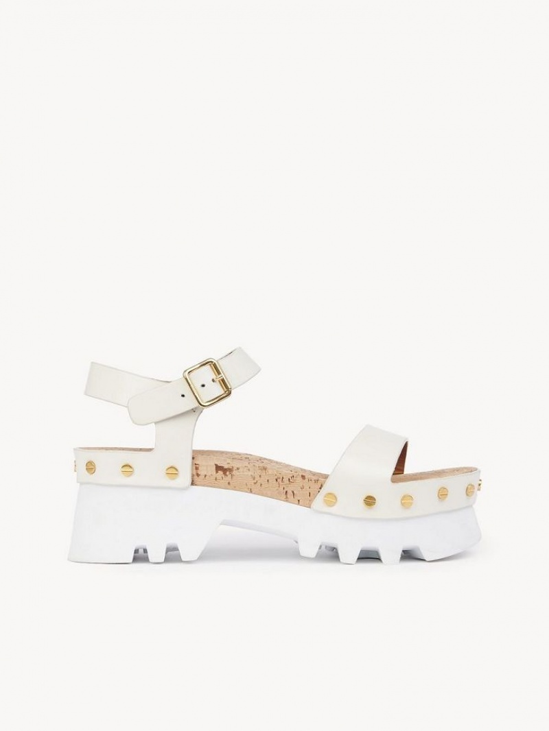 Chloe Owena Plattform Sandalen Weiß | CHE-SR14162