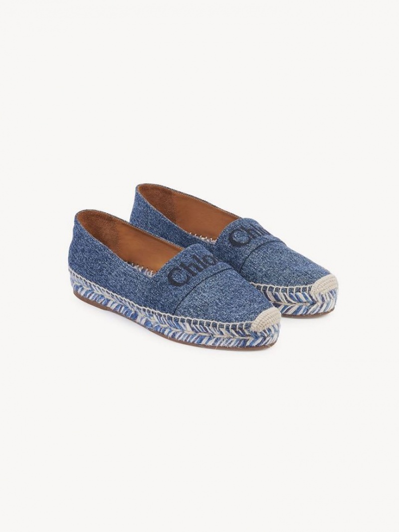 Chloe Piia Flache Espadrilles Blau | CHE-SR14153