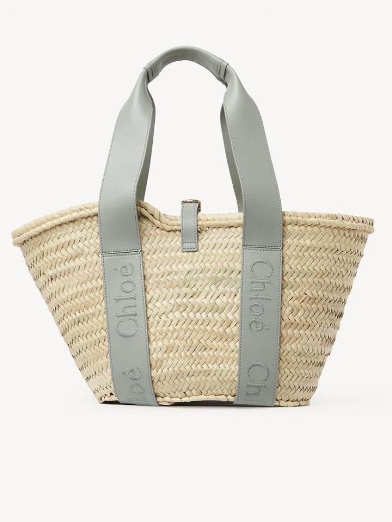 Chloe Sense Medium Basket Tragetaschen Grün | CHE-SR13383