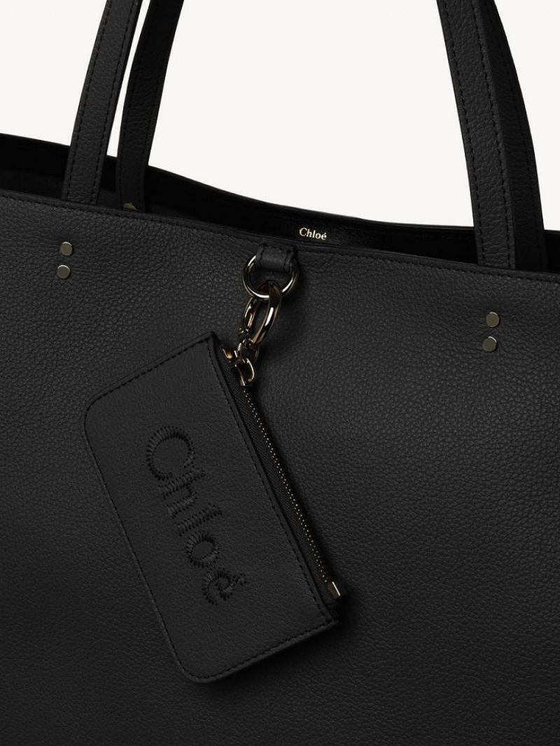 Chloe Sense Medium East-west Schultertaschen Schwarz | CHE-SR13455