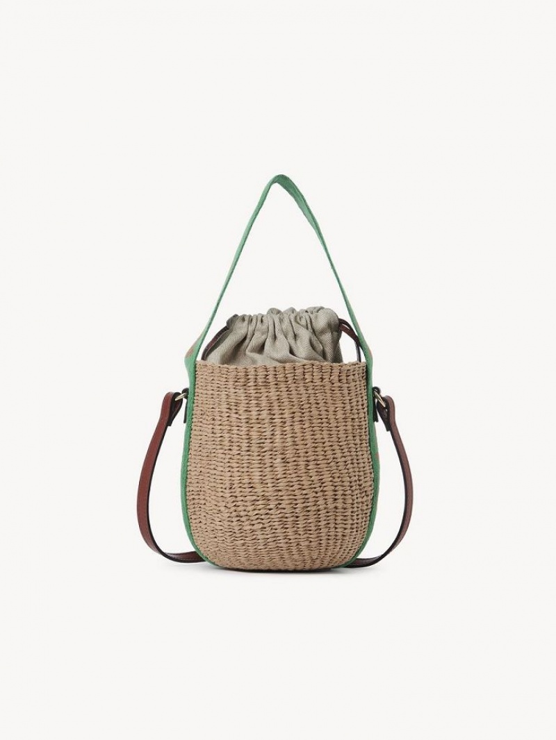 Chloe Small Woody Baskets Grün Orange | CHE-SR13629