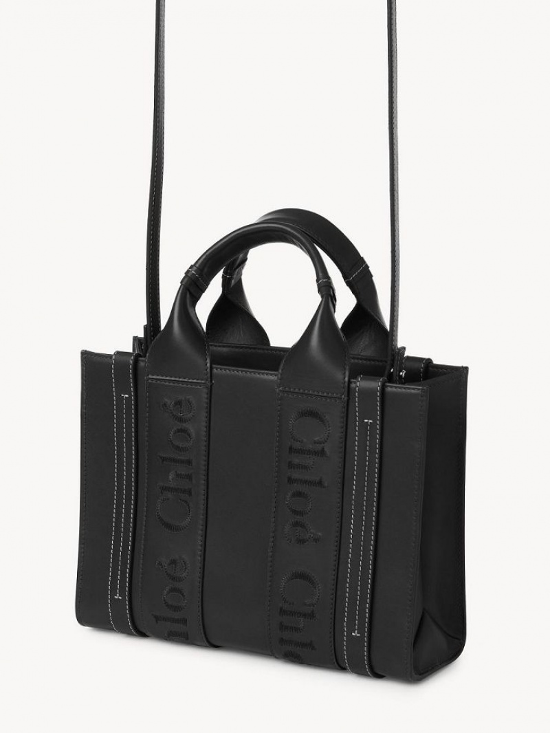 Chloe Small Woody Crossbody Taschen Schwarz | CHE-SR13536