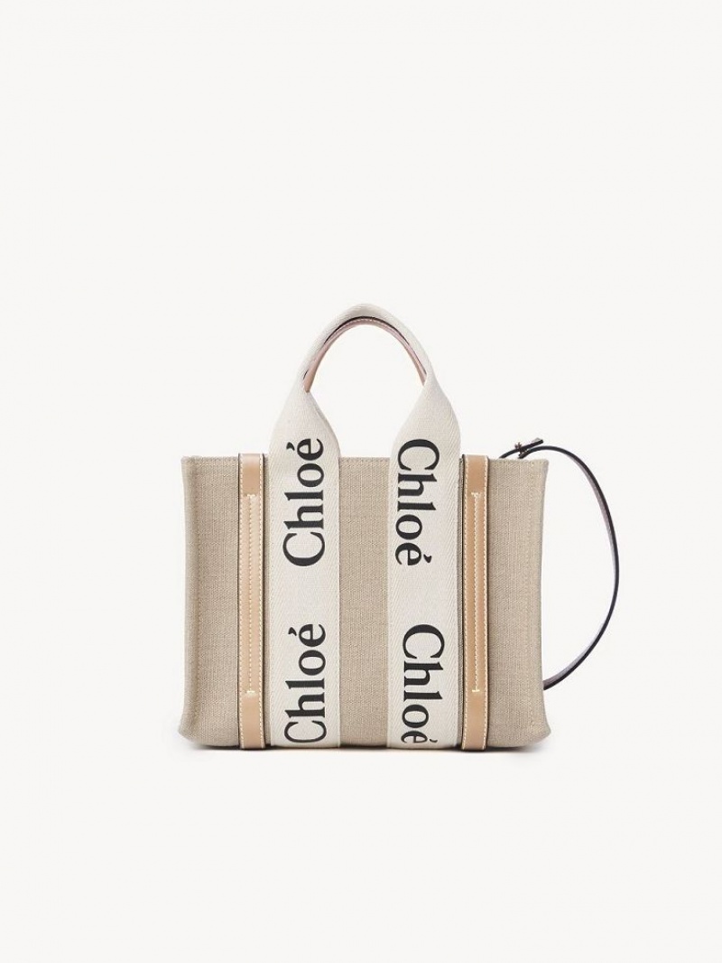 Chloe Small Woody Crossbody Taschen Weiß Beige | CHE-SR13490