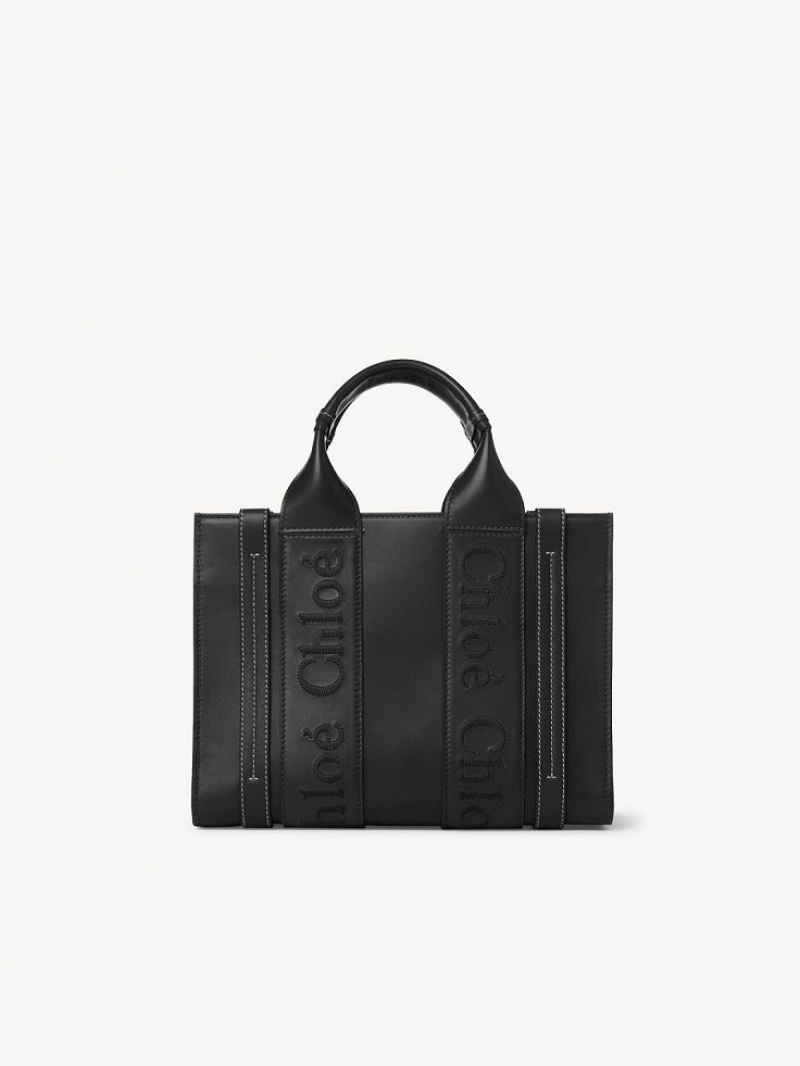 Chloe Small Woody Tote Mini Taschen Schwarz | CHE-SR13687