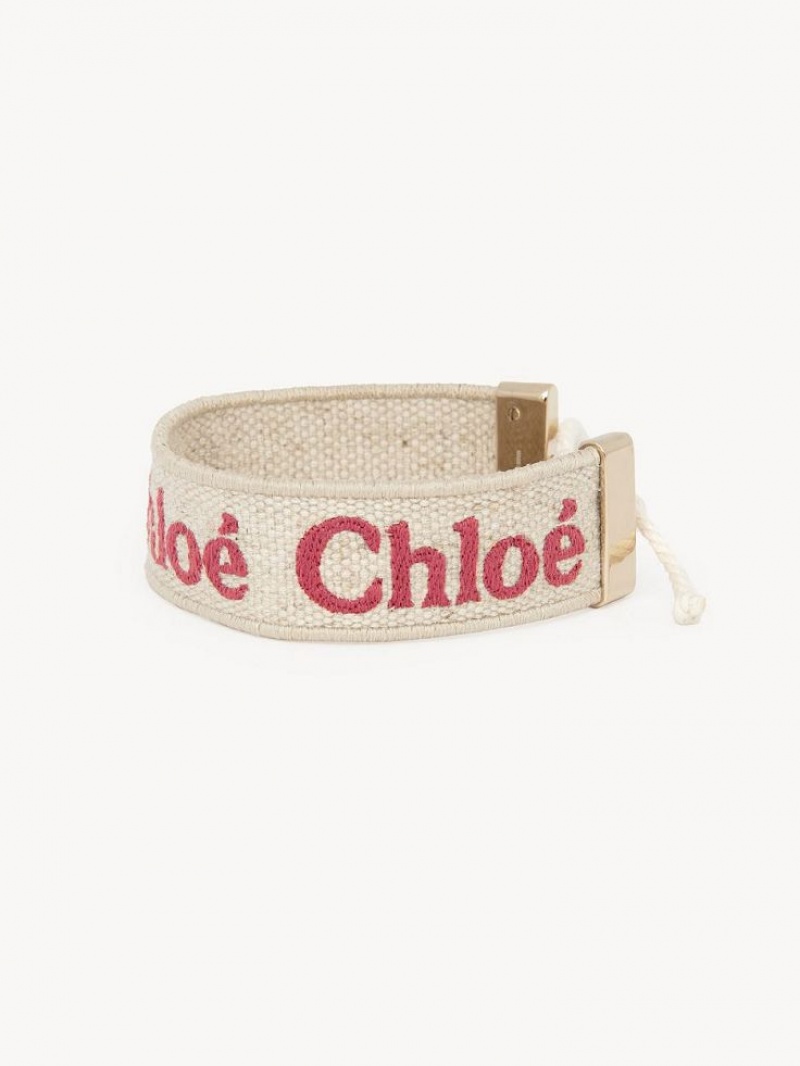 Chloe Woody Armbänder Beige Rosa | CHE-SR14445