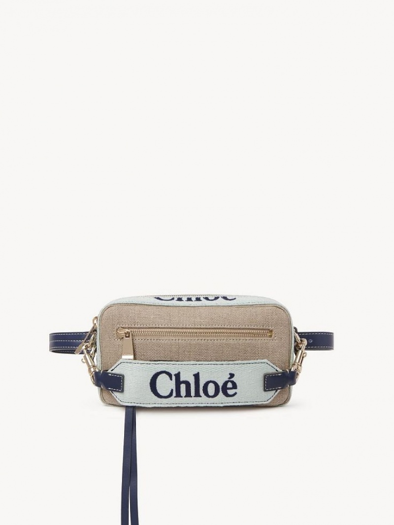 Chloe Woody Belt Crossbody Taschen Grün Blau | CHE-SR13594