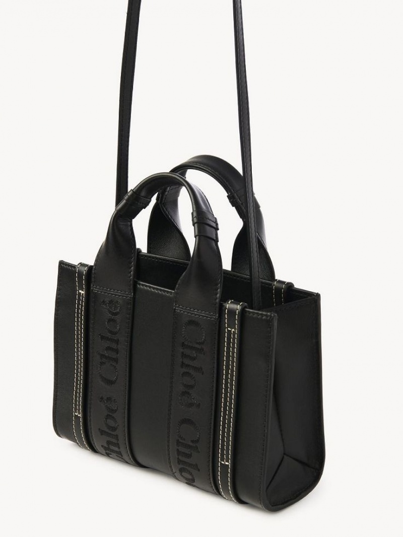 Chloe Woody Tote 1 Mini Taschen Schwarz | CHE-SR13727