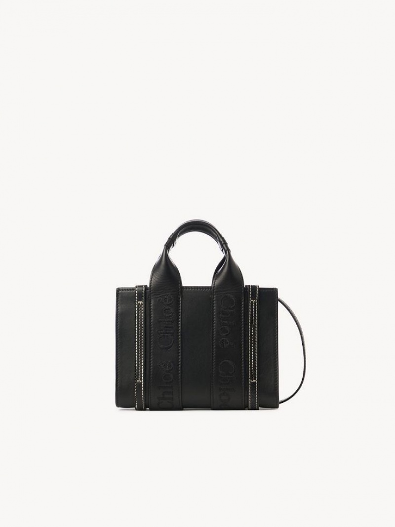 Chloe Woody Tote 1 Mini Taschen Schwarz | CHE-SR13727