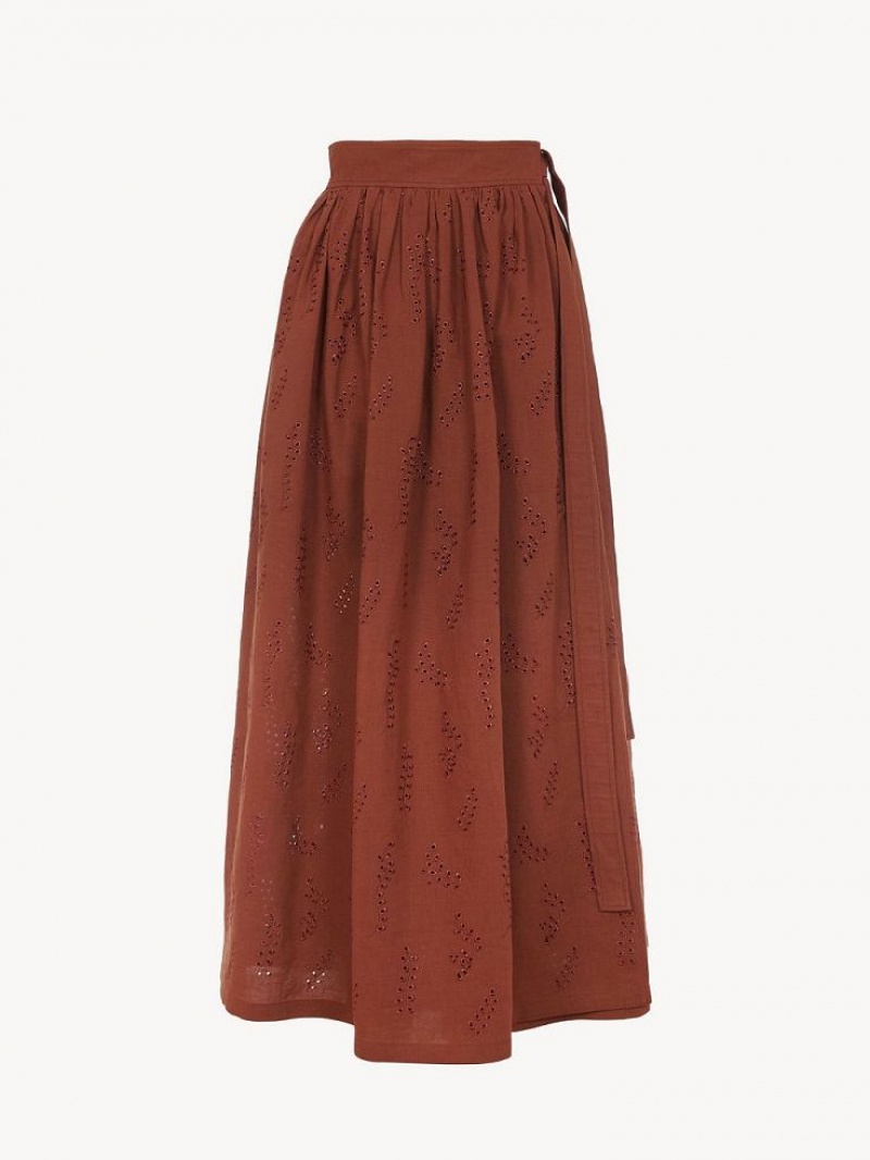 Chloe X Eres Paloma Long Wrap GolfSkirts Rot | CHE-SR14082